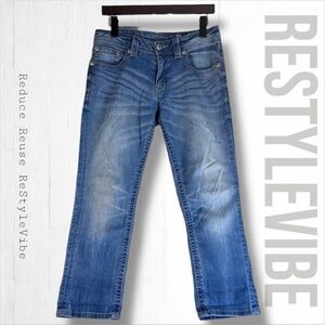 MISS ME Women’s Size 27 Denim Jeans Capri Boyfriend Style Fit Stretch Crop Mid